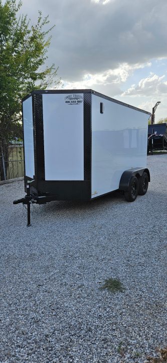 New 2026 Family Trailer 6x12 Tandem Axles Cargo / Enclosed Trailer- Screwless Exterior- Blackout Pkg- Rear Spoiler