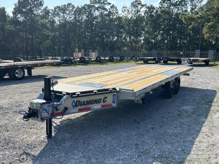 New 2027 Diamond C DET210 Deckover Trailer, 8.5x24 Full Bed Tilt, Power Up & Down with Hydraulic Jack & 10K Axles #17,530 lbs Payload