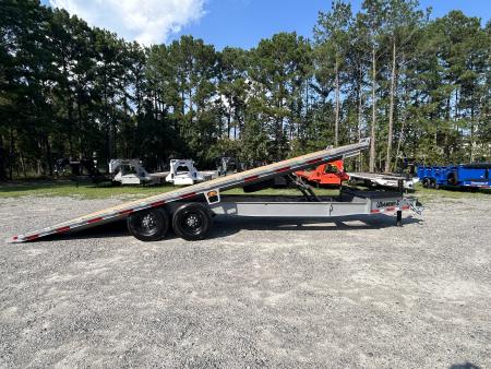 New 2027 Diamond C DET210 Deckover Trailer, 8.5x24 Full Bed Tilt, Power Up & Down with Hydraulic Jack & 10K Axles #17,530 lbs Payload