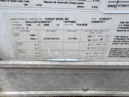 Used 2018 US Cargo 5 x 8 Enclosed Cargo / Enclosed Trailer