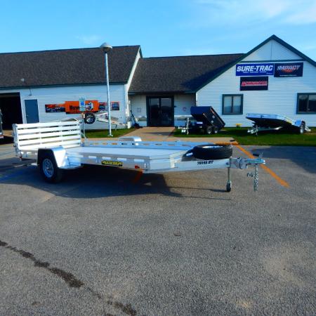 New 2027 Aluma 7712 HEAVY SLOTTED SINGLE AXLE BI-FOLD TAILGATE Utility Trailer