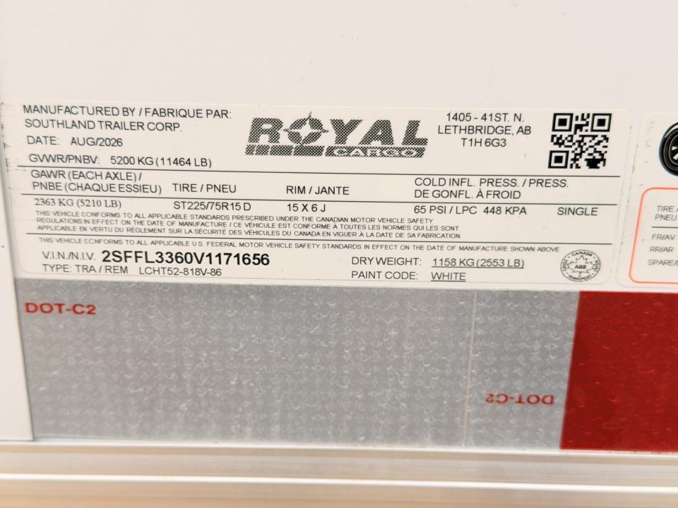 New 2027 Royal Cargo Trailers 8-16-1.5V Enclosed 10K GVWR