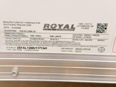 New 2027 Royal Cargo Trailers 5-10-1.5V Enclosed 2.9K GVWR