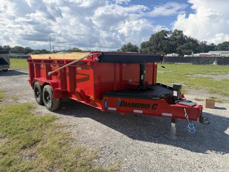 New 2027 Diamond C LPT207 TELESCOPIC DUMP TRAILER 14’X82”; 32”SIDES; SIMOL 15K 2-SPEED DROP LEG JACK; LONG ARM HEAVY DUTY TARP
