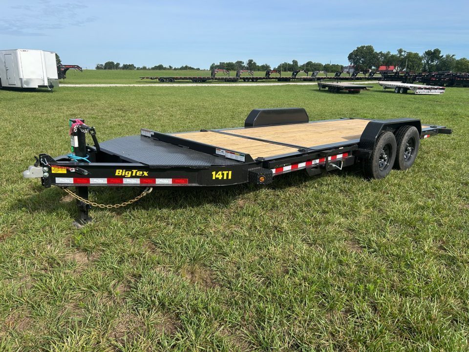 New 2027 Big Tex 83x20 Tandem 15.4K I-Beam Gravity Tilt w/ 4' Stationary, Toolbox, & Fork Holders
