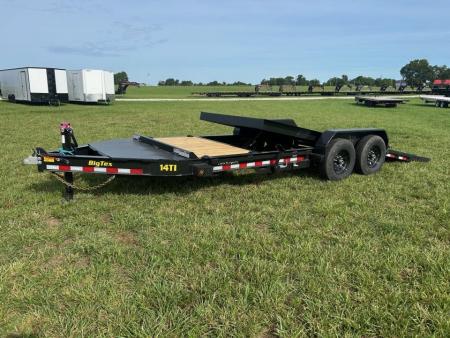 New 2027 Big Tex 83x20 Tandem 15.4K I-Beam Gravity Tilt w/ 4' Stationary, Toolbox, & Fork Holders