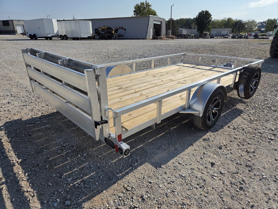New 2027 Load Trail 83X14 SINGLE AXLE ALUMINUM UTILITY W/TUBE TOP WOOD FLOOR & BI-FOLD GATE
