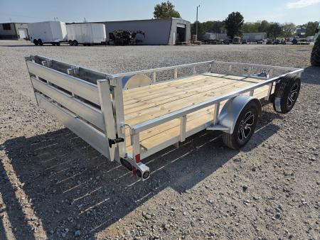 New 2027 Load Trail 83X14 SINGLE AXLE ALUMINUM UTILITY W/TUBE TOP WOOD FLOOR & BI-FOLD GATE