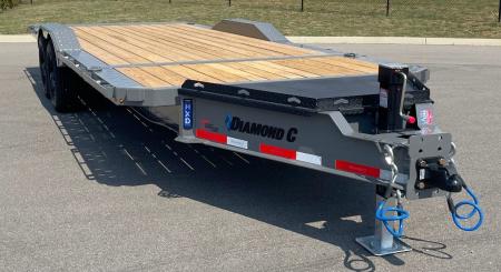 New Diamond C 22' HXD-210 Gravity Tilt Equipment Trailer 102  Wide, ABS Brakes: 23,000 GVWR, Drive Over Fenders, Spare