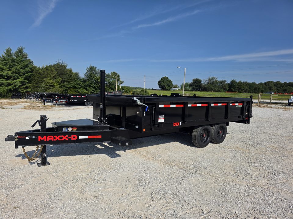 New 2027 MAXX-D 96 X 16 D9X TANDEM DECK OVER DUMP W/ 24" FOLD DOWN SIDES/ 7GA FLOOR/ 10GA SIDES/ SLIDE IN RAMPS