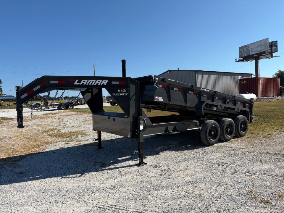 New 2027 Lamar 83X16 TRIPLE 21K GOOSENECK TELESCOPIC DUMP W / 24" SIDES