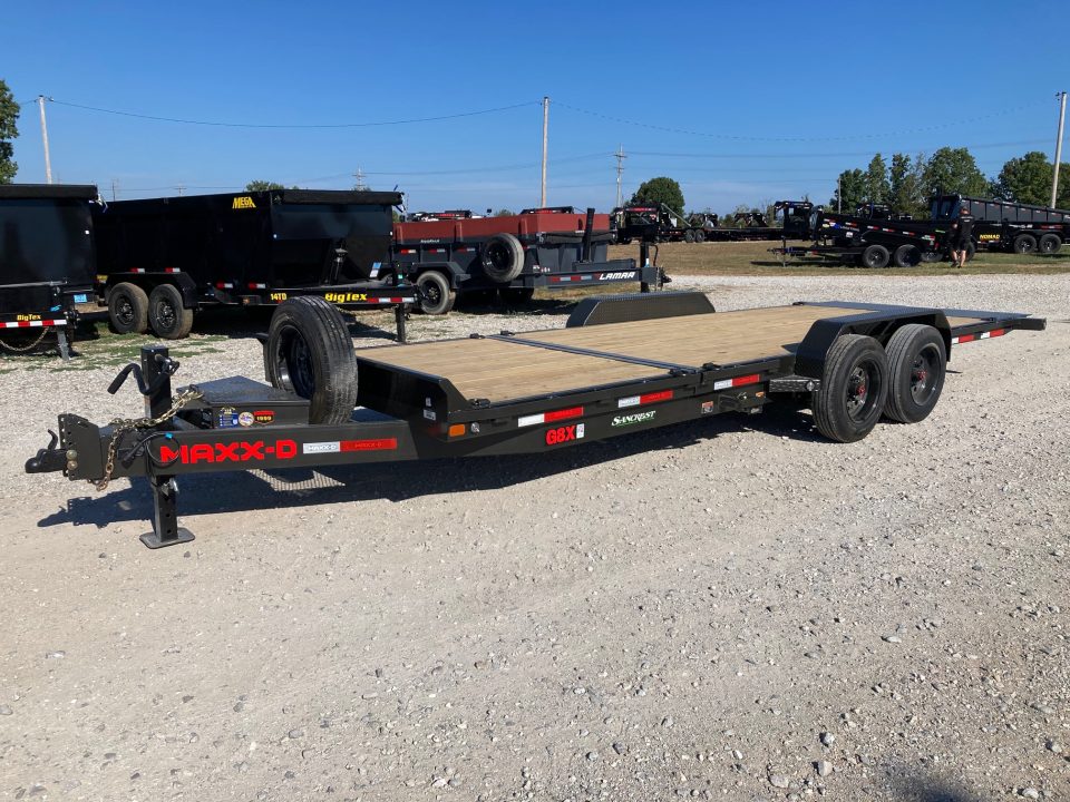 New 2027 MAXX-D 83X22 TANDEM 16K TILT W/ 6' STATIONARY DECK, 16' TILT DECK & TOOLBOX Tilt Trailer