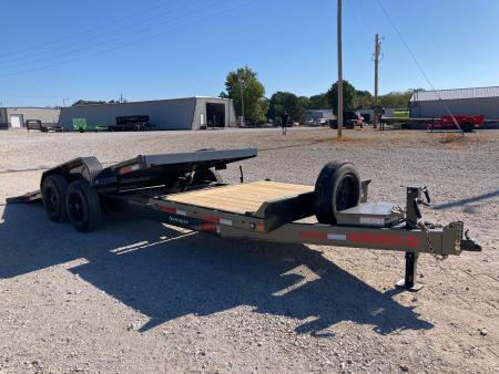 New 2027 MAXX-D 83X22 TANDEM 16K TILT W/ 6' STATIONARY DECK, 16' TILT DECK & TOOLBOX Tilt Trailer