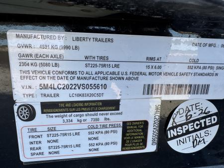New 2020 LIBERTY LC10KA - 10K Angle Car Hauler 82" Wide Deck Equipment Trailer