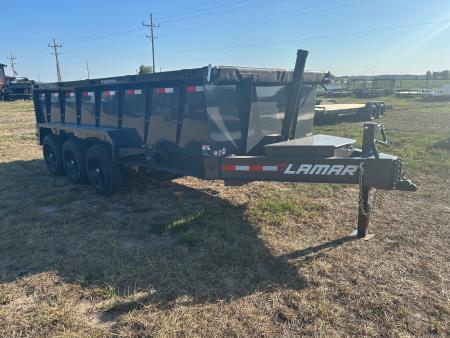 New 2027 Lamar 83x16 Triple 21K Telesopic Dump w/ 7' Sides, 7 Gauge Floor, & 17.5  Wheels