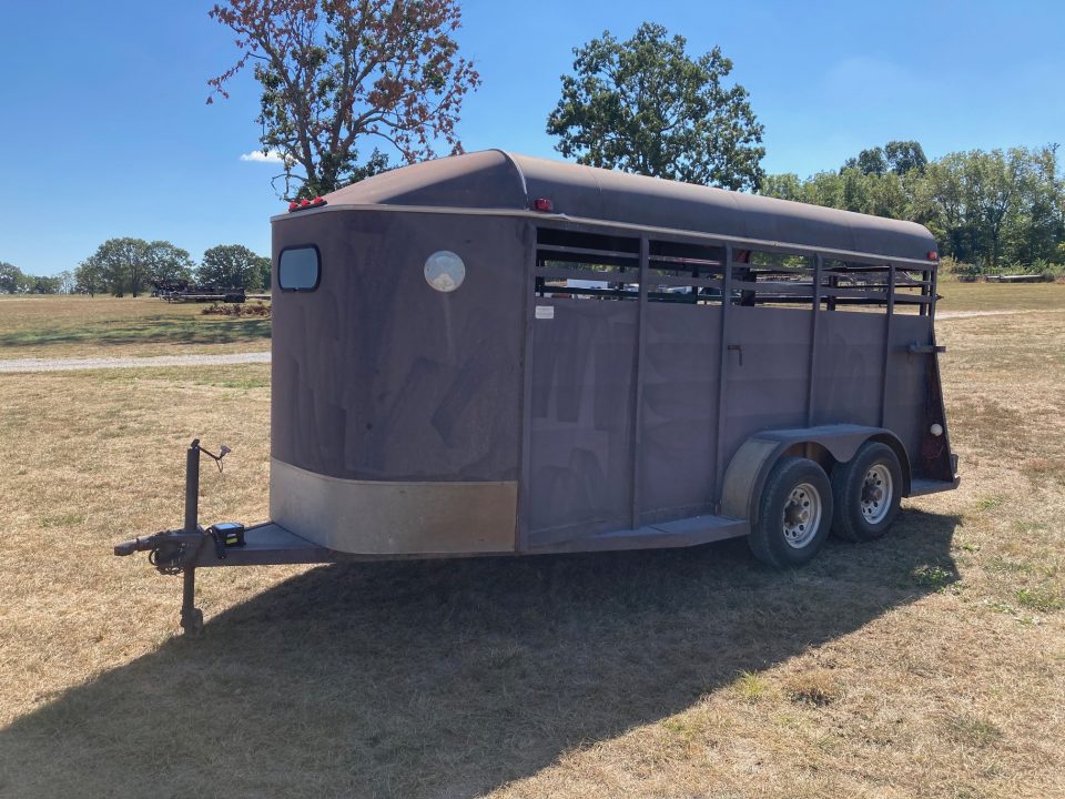 Used 2001 Chaparral 6X16 TANDEM 7K LIVESTOCK W/ SWING/SLIDE REAR DOOR, 6'6" TALL & SPARE Stock / Stock Combo Trailer
