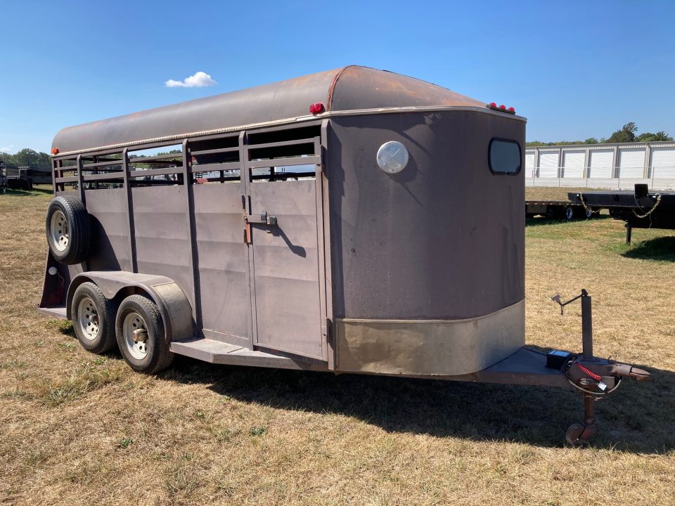 Used 2001 Chaparral 6X16 TANDEM 7K LIVESTOCK W/ SWING/SLIDE REAR DOOR, 6'6" TALL & SPARE Stock / Stock Combo Trailer