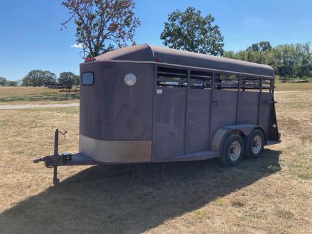 Used 2001 Chaparral 6X16 TANDEM 7K LIVESTOCK W/ SWING/SLIDE REAR DOOR, 6'6  TALL & SPARE Stock / Stock Combo Trailer