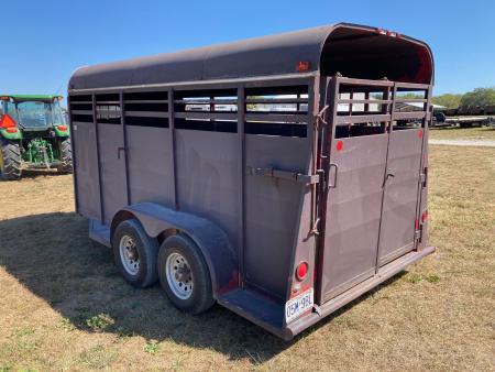 Used 2001 Chaparral 6X16 TANDEM 7K LIVESTOCK W/ SWING/SLIDE REAR DOOR, 6'6" TALL & SPARE Stock / Stock Combo Trailer