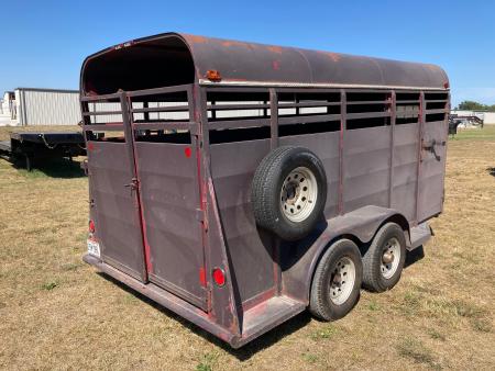Used 2001 Chaparral 6X16 TANDEM 7K LIVESTOCK W/ SWING/SLIDE REAR DOOR, 6'6" TALL & SPARE Stock / Stock Combo Trailer