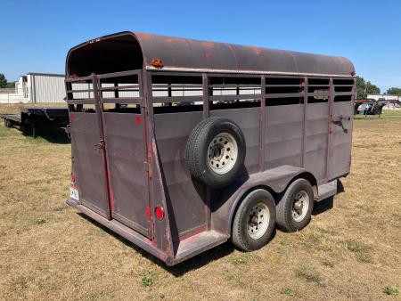 Used 2001 Chaparral 6X16 TANDEM 7K LIVESTOCK W/ SWING/SLIDE REAR DOOR, 6'6" TALL & SPARE Stock / Stock Combo Trailer