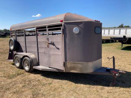 Used 2001 Chaparral 6X16 TANDEM 7K LIVESTOCK W/ SWING/SLIDE REAR DOOR, 6'6" TALL & SPARE Stock / Stock Combo Trailer