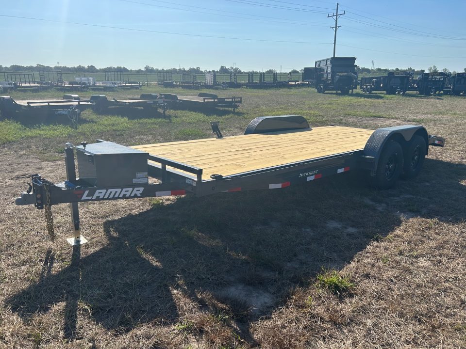 New 2027 Lamar 83x20 Tandem 10K Carhauler w/ 2' Dove, Slide In Ramps, & Toolbox