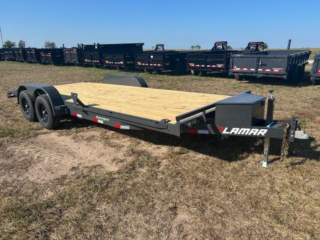 New 2027 Lamar 83x20 Tandem 10K Carhauler w/ 2' Dove, Slide In Ramps, & Toolbox