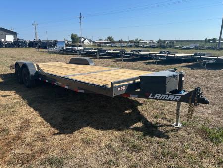 New 2027 Lamar 83x24 Tandem 10K Carhauler w/ 2' Dove, Slide In Ramps, & Toolbox