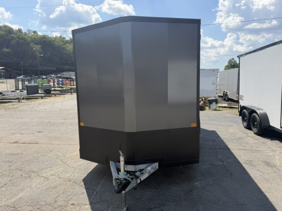 New Stealth Aluminum Enclosed 7x16 XLT Pro Series 7K- Charcoal W/ Black Trim & Wing