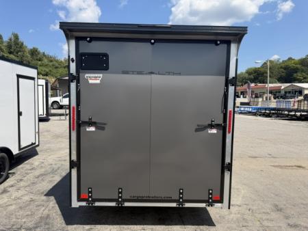 New Stealth Aluminum Enclosed 7x16 XLT Pro Series 7K- Charcoal W/ Black Trim & Wing