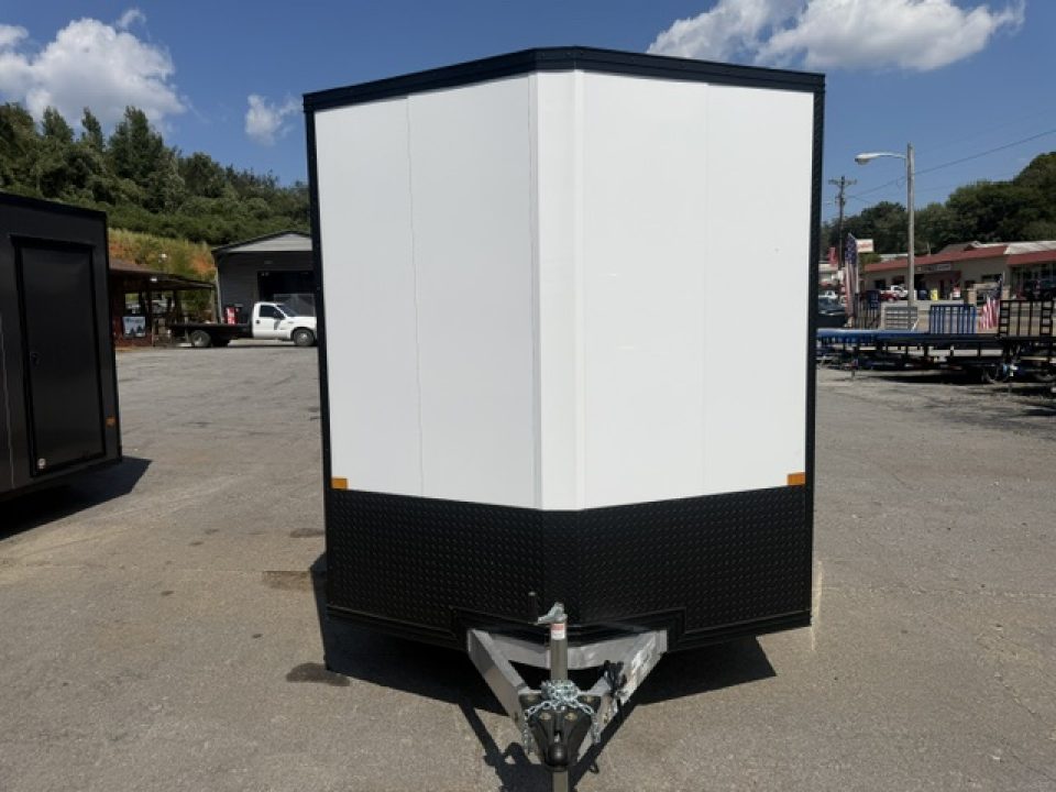New Stealth Aluminum Enclosed 7x16 XLT Pro Series 7K- Crystal White W/ Black Trim & Wing