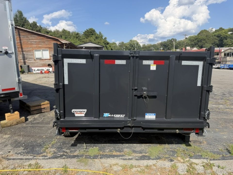 New HillCrest Dump 7x16 GN 40" 21,000 GVWR W/ Hyd Jacks & HD Tube Ramps w/ Alum wheel upgrade