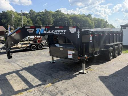 New HillCrest Dump 7x16 GN 40  21,000 GVWR W/ Hyd Jacks & HD Tube Ramps w/ Alum wheel upgrade