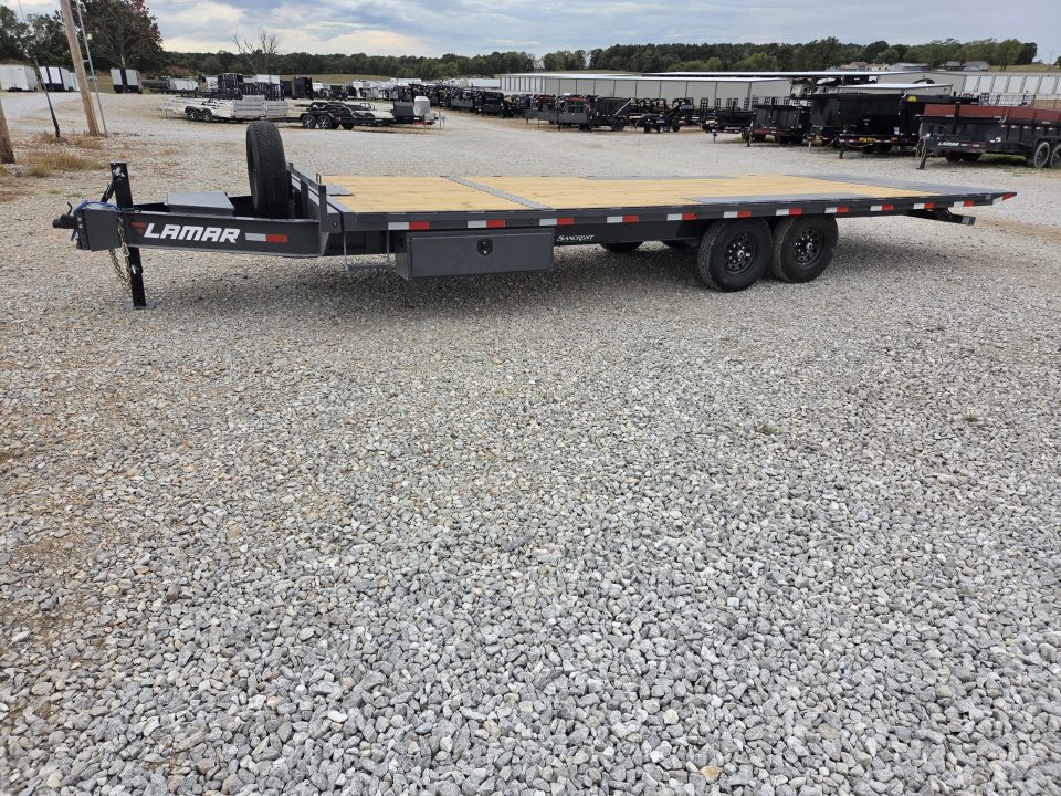 New 2027 Lamar 102X24 TANDEM 14K DECKOVER POWER TILT W/SPARE & TUFF WIRELESS