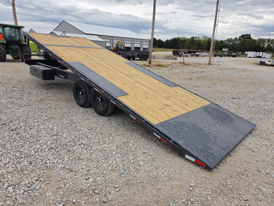 New 2027 Lamar 102X24 TANDEM 14K DECKOVER POWER TILT W/SPARE & TUFF WIRELESS