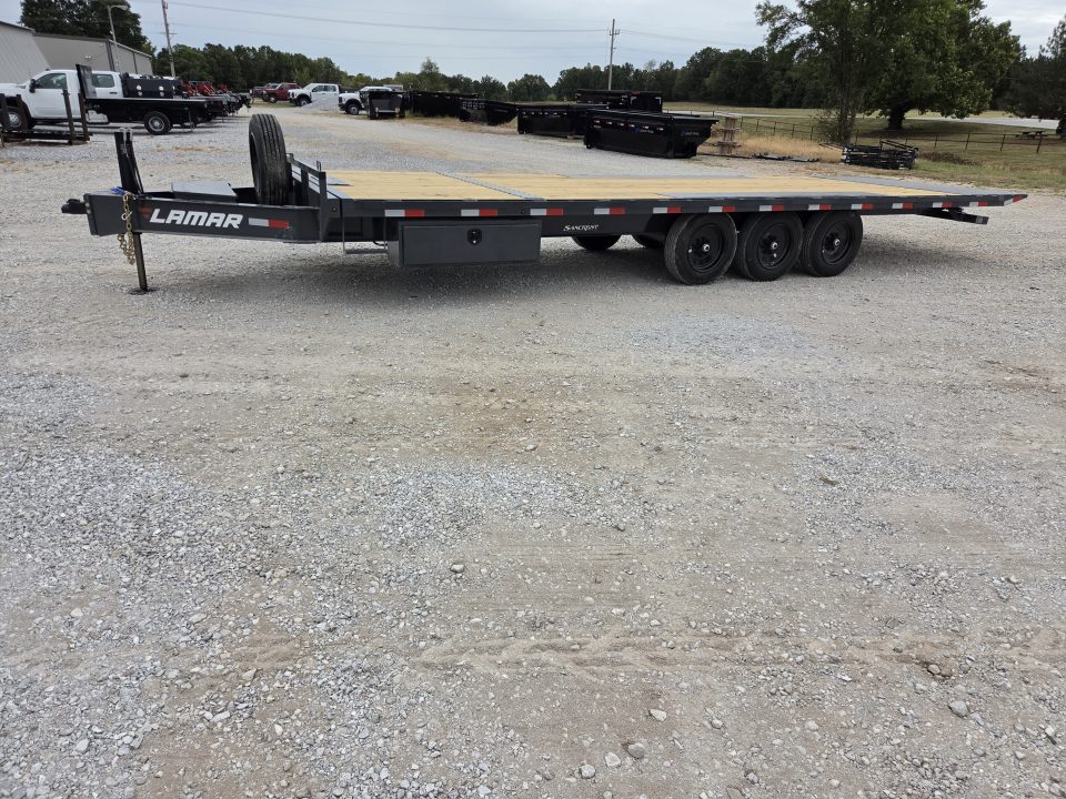 New 2027 Lamar 102X26 TRIPLE 21K DECKOVER POWER TILT W/HYDROJACK & 17.5" TIRES