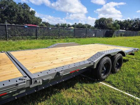 New 2027 DIAMOND C HXD208 24X102 TILT TRAILER WITH DRIVE OVER FENDERS; 6 FOOT STATIONARY DECK 18 FOOT TILT;18 PLY TIRES;2 SPEED SIMOL DROP LEG JACK