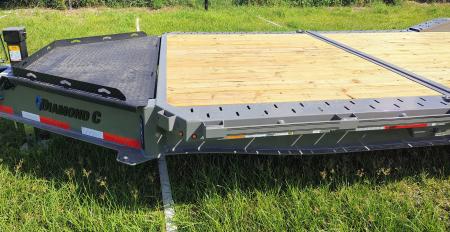 New 2027 DIAMOND C HXD208 24X102 TILT TRAILER WITH DRIVE OVER FENDERS; 6 FOOT STATIONARY DECK 18 FOOT TILT;18 PLY TIRES;2 SPEED SIMOL DROP LEG JACK