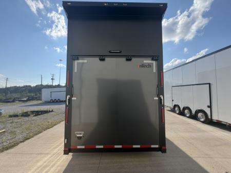 New In-Tech Lite 8.5x28 Stacker Race Trailer-18K - Charcoal W/ Black Trim , Winch, Ramp Ext, Airline Track, Black Int PKG, and Base Cabinet Dlt