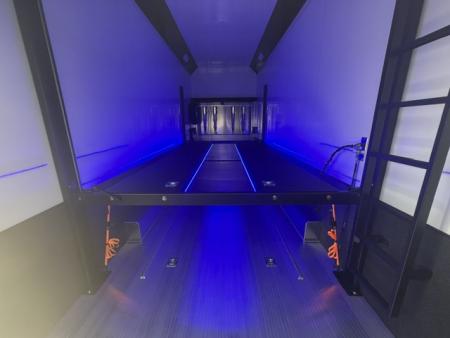 New In-Tech Lite 8.5x28 Stacker Race Trailer-18K - Charcoal W/ Black Trim , Winch, Ramp Ext, Airline Track, Black Int PKG, and Base Cabinet Dlt