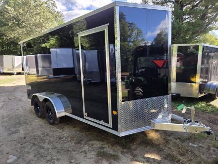 New 2027 High Country Trailers 7X16 aluminum cargo trailer black with spoiler & extra height Cargo / Enclosed Trailer