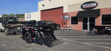 New 4'9  x 10' Air Tow SN10-55 Single Axle Drop Deck Flatbed Trailer 7.7k**BLACK