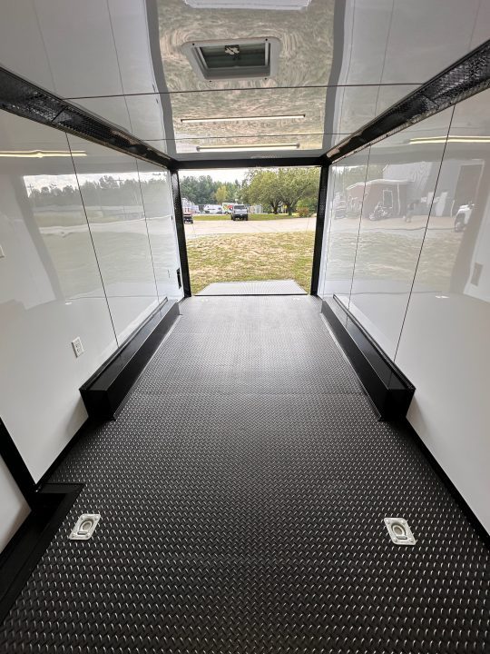New 2027 8.5X18 Race Trailer - Finished Interior-5200LB Torsion Axle-Black Poly-Blackout