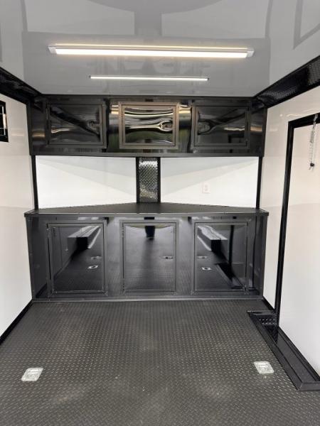New 2027 8.5X18 Race Trailer - Finished Interior-5200LB Torsion Axle-Black Poly-Blackout