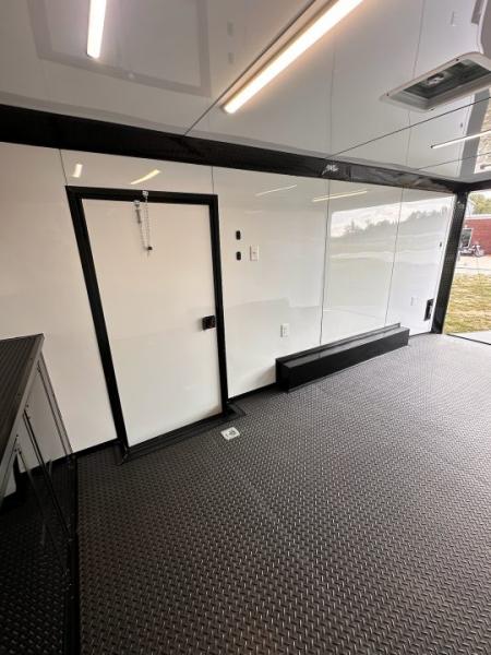 New 2027 8.5X18 Race Trailer - Finished Interior-5200LB Torsion Axle-Black Poly-Blackout