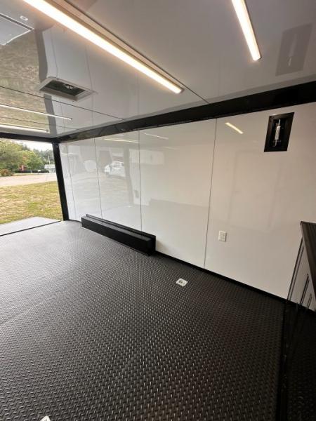 New 2027 8.5X18 Race Trailer - Finished Interior-5200LB Torsion Axle-Black Poly-Blackout