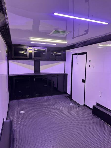 New 2027 8.5X18 Race Trailer - Finished Interior-5200LB Torsion Axle-Black Poly-Blackout