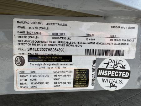 New 2027 Liberty LC7k-20 Equipment Trailer