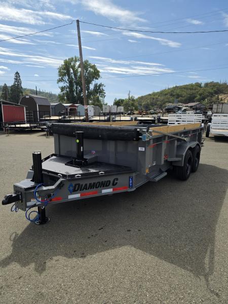 New 2027 Diamond C Trailers LPT208 Dump Trailer 81  X 14' PACESETTER EDITION 7 GAUGE 18,000 GVWR OIL BATH CEMENT GRAY